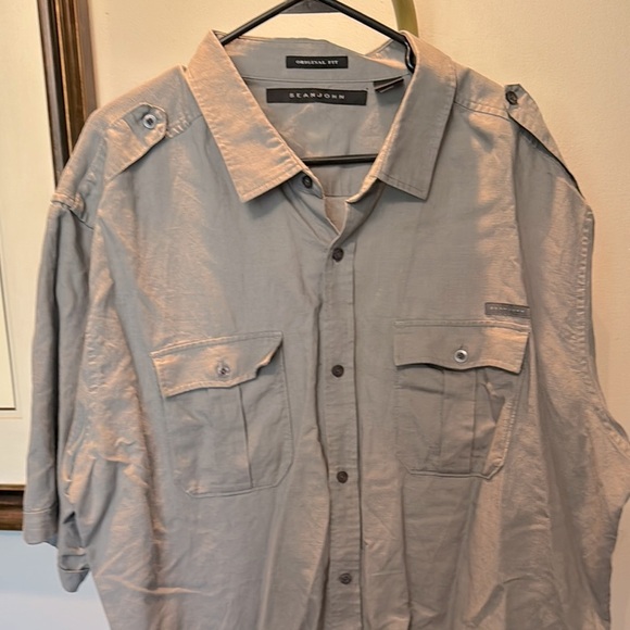 Sean John Gray Men's shirt sleeve button down 3XL - Picture 1 of 12